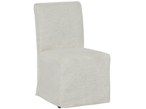 Universal Oasis Coastal Living Mainsail Upholstered Dining Side Chair with Casters in Nomad Snow