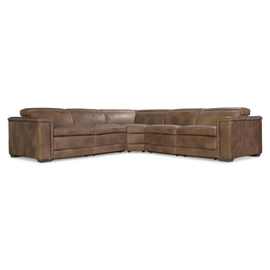 Bernhardt Lioni Brown Luxury Leather Power Motion Sectional