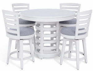 American Woodcrafters Heritage Coast 5-Piece Round Counter-Height Dining Set Coastal White