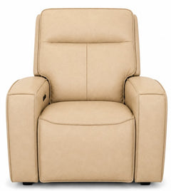 Moto Motion Cadence Triple Power Glider Recliner in Cream Leather