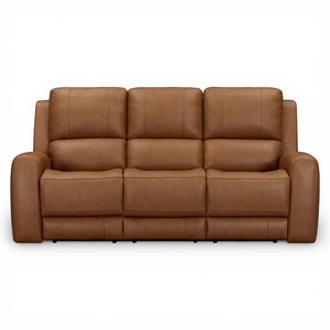 Parker House Belmont Lyric Caramel Leather Zero-Gravity Power Sofa