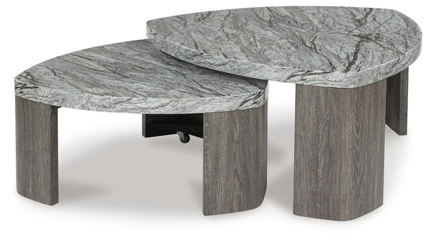 Surmour Stacked Coffee Table Gray/Brown