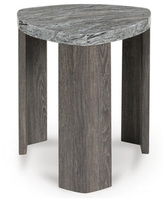Surmour Triangle End Table Gray/Brown