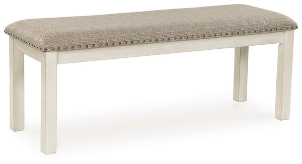Robbinsdale 48-Inch Upholstered Dining Bench Antique White