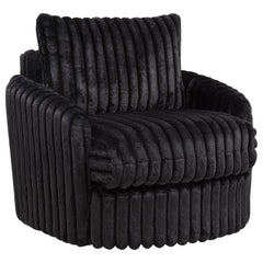 Coaster Sarco Corduroy Upholstered Swivel Accent Arm Chair Black