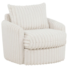 Coaster Sarco Corduroy Upholstered Swivel Accent Arm Chair Ivory