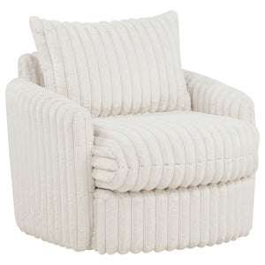 Coaster Sarco Corduroy Upholstered Swivel Accent Arm Chair Ivory