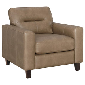 Coaster Scotland Faux Leather Upholstered Track Arm Chair Brown