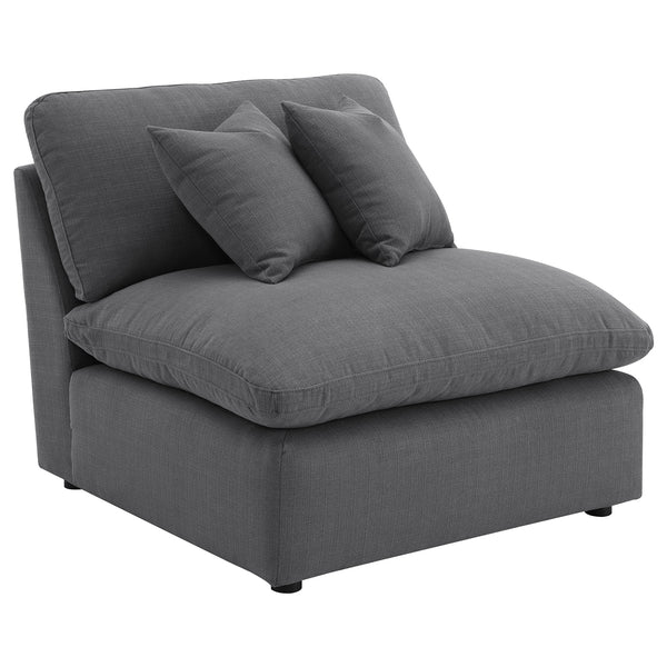 Coaster Hobson Upholstered Armless Chair Charcoal