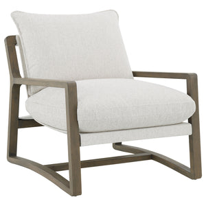 Coaster Geneva Boucle Upholstered Wood Arm Accent Chair Sand