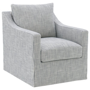Coaster Winter Upholstered Sloped Arm Accent Swivel Chair Grey