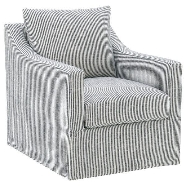 Coaster Winter Upholstered Sloped Arm Accent Swivel Chair Grey