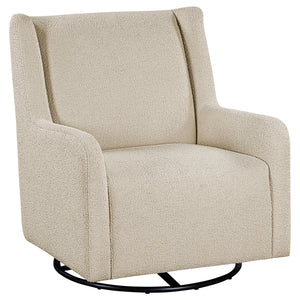 Coaster Serra Boucle Upholstered Swivel Glider Sandy Beige