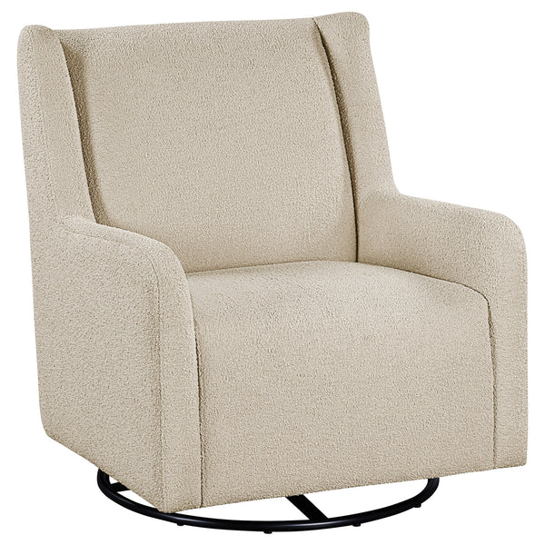 Coaster Serra Boucle Upholstered Swivel Glider Sandy Beige