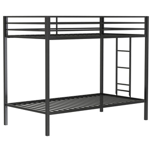 Coaster Alevera Metal Twin Over Twin Bunk Bed With Ladder Black
