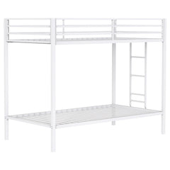 Coaster Alevera Metal Twin Over Twin Bunk Bed With Ladder White