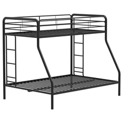 Coaster Carson Metal Twin Over Full Bunk Bed Glossy Black