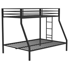 Coaster Alevera Metal Twin Over Full Bunk Bed With Ladder Black