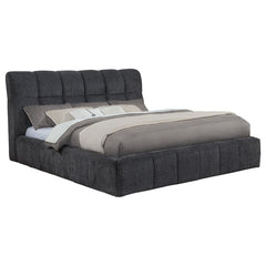 Coaster Nollet 48-Inch Upholstered California King Platform Bed Grey