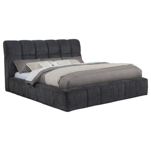 Coaster Nollet 48-Inch Upholstered California King Platform Bed Grey
