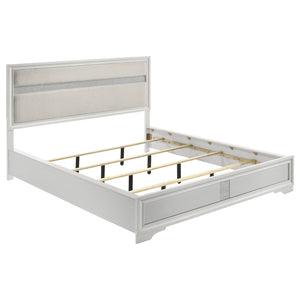Coaster Miranda 54-Inch Upholstered California King Panel Bed White