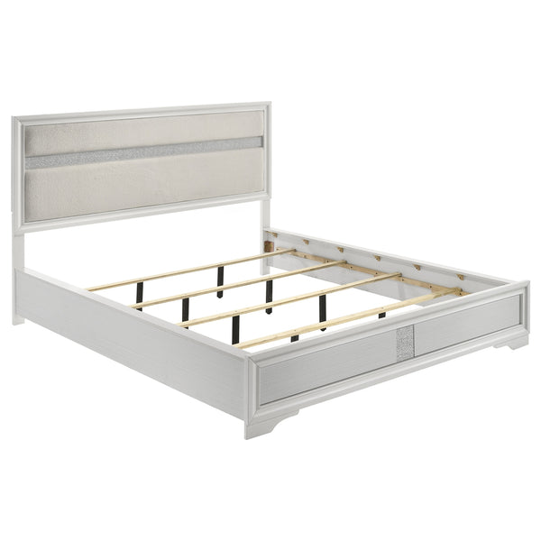 Coaster Miranda 54-Inch Upholstered California King Panel Bed White
