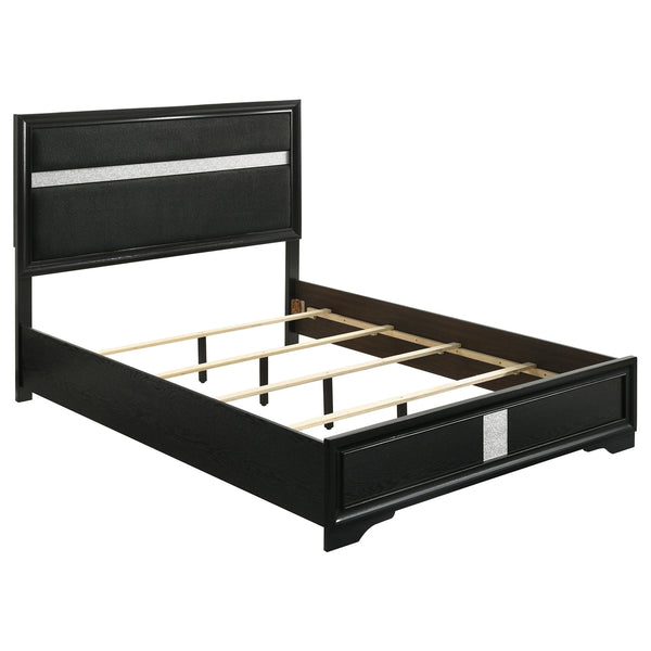 Coaster Miranda 54-Inch Upholstered California King Panel Bed Black