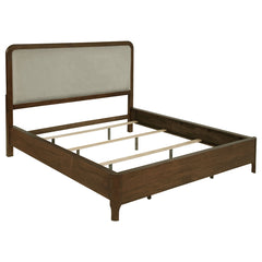 Coaster Maderia 57-Inch Upholstered California King Panel Bed Walnut