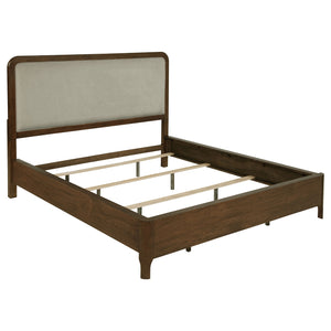 Coaster Maderia 57-Inch Upholstered California King Panel Bed Walnut