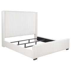 Coaster Natasha 65-Inch Upholstered California King Bed Cream