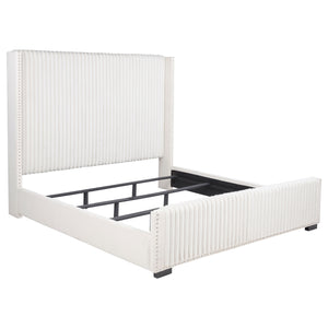 Coaster Natasha 65-Inch Upholstered California King Bed Cream
