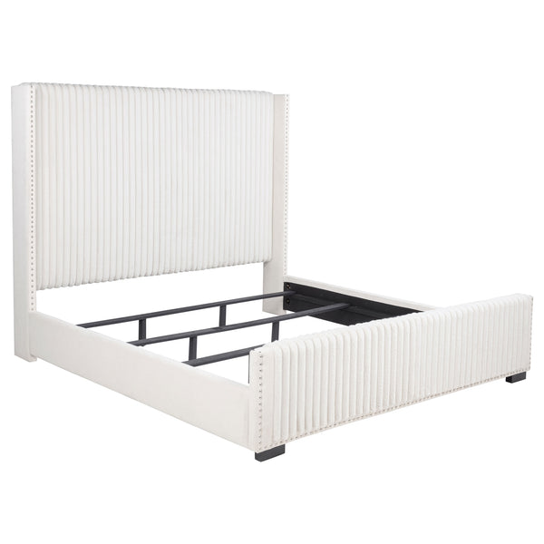 Coaster Natasha 65-Inch Upholstered California King Bed Cream