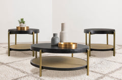 Coaster Arini 3-Piece Round Coffee & End Table Set Black