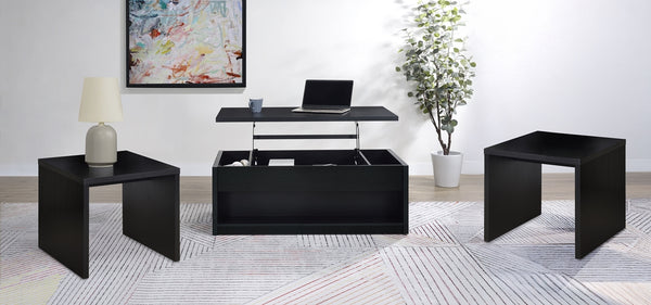 Coaster Knapp 3-Piece Lift Top Coffee Table Set Black