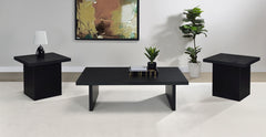 Coaster Max 3-Piece Rectangular Coffee & End Table Set Black
