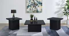 Coaster Devar 3-Piece Square Cocktail Coffee End Table Set Black