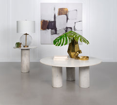 Coaster Astoria 2-Piece Marble Coffee & End Table Set White