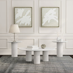Coaster Astoria 3-Piece Marble Coffee & End Table Set White