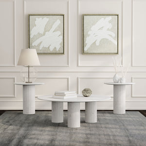 Coaster Astoria 3-Piece Marble Coffee & End Table Set White