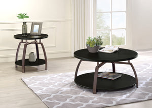 Coaster Dacre 2-Piece Round Coffee & End Table Set Dark Charcoal