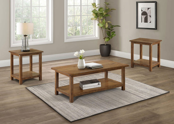 Coaster Payne 3-Piece Coffee & End Table Set Distressed Brown