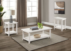 Coaster Payne 3-Piece Coffee & End Table Set Distressed White