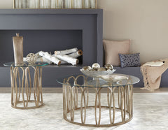 Coaster Monett 2-Piece Coffee & End Table Set Chocolate Chrome