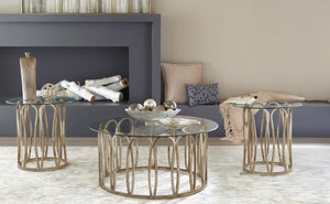 Coaster Monett 3-Piece Coffee & End Table Set Chocolate Chrome