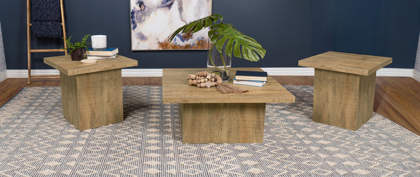Coaster Devar 3-Piece Square Coffee & End Table Set Mango