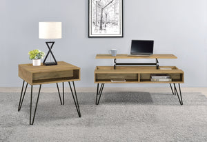 Coaster Fanning 2-Piece Lift Top Coffee & End Table Set Golden Oak