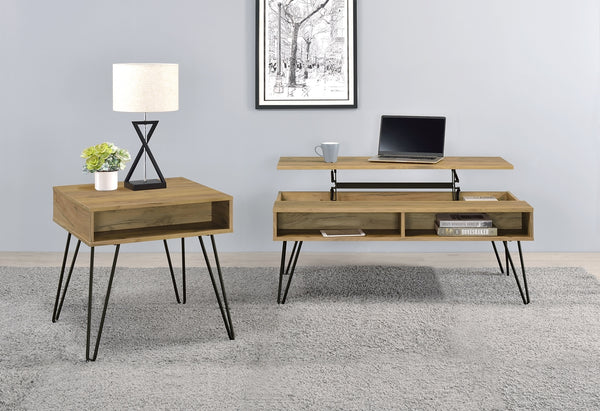 Coaster Fanning 2-Piece Lift Top Coffee & End Table Set Golden Oak