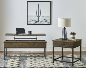 Coaster Byers 2-Piece Lift Top Coffee & End Table Set Brown Oak