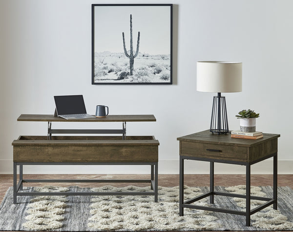 Coaster Byers 2-Piece Lift Top Coffee & End Table Set Brown Oak