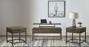 Coaster Byers 3-Piece Lift Top Coffee & End Table Set Brown Oak